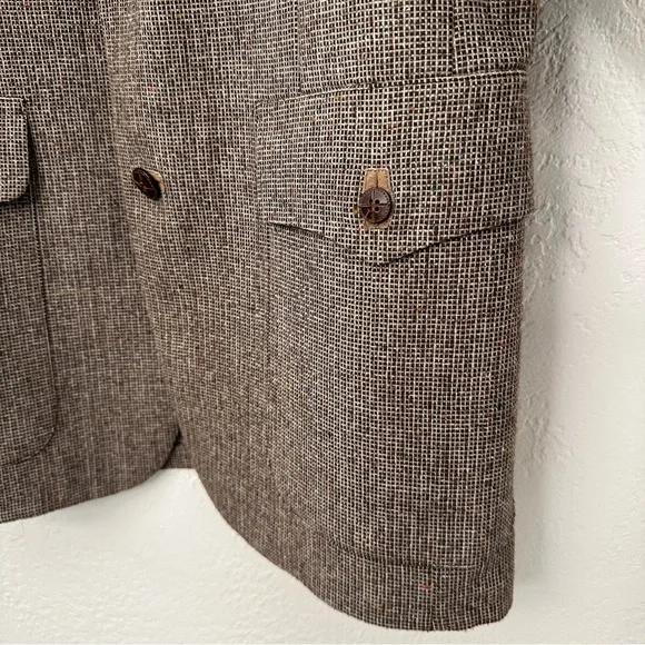 Vintage 70s Johnny Carson For Weise’s Blazer Jacket Brown Tweed Mens Size 38 - Picture 2 of 11